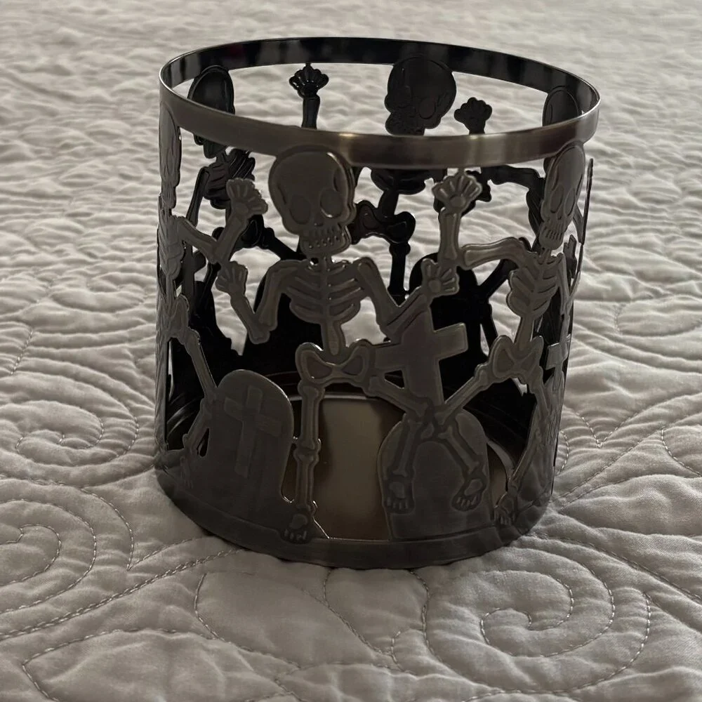Yankee Candle Silver Metal Skeletons Candle Holder